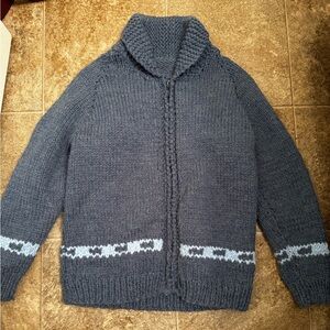 Knit zip up sweater